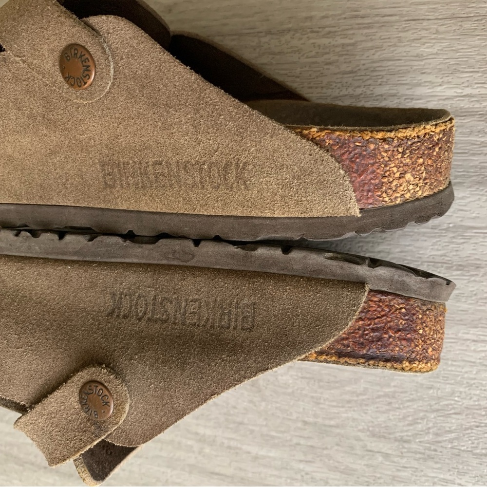 Birkenstock Brown Suede Clogs - Picture 6 of 13